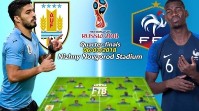 Soi kèo Uruguay vs Pháp , 21h00 ngày 06/07, World Cup 2018